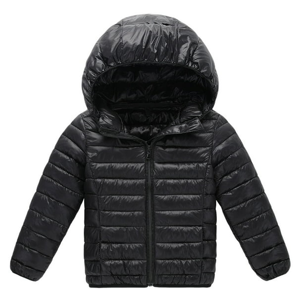 marc janie Girls Boys Light Weight Down Jacket Kids Removable Hooded Packable Down Puffer Coat Winter Outerwear